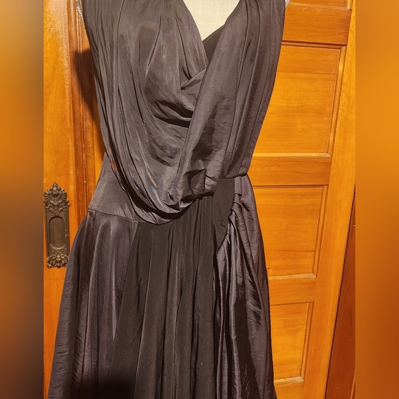 ALL SAINTS black gathered drapey dress - Picture 2 of 7